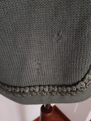 Cardigan Vintage 100% Lana Verde Oliva