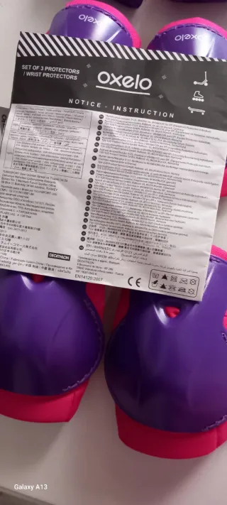 Protecciones Patinaje Oxelo Morado y Rosa