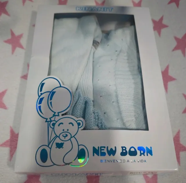 Set per bambini a pois blu e bianchi