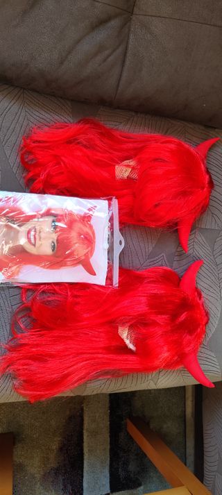 2 unidades Peluca Diablo Roja con Cuernos