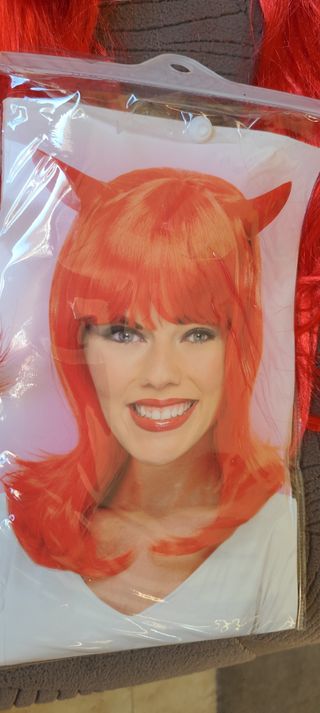 2 unidades Peluca Diablo Roja con Cuernos