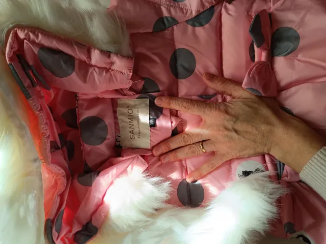 Tuta da neve bambina pois rosa 80 cm