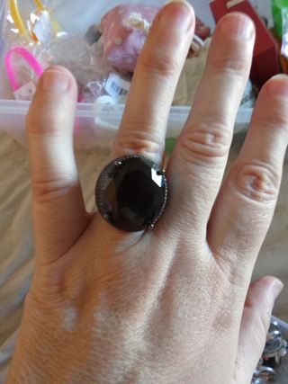 Anillo Plata Negro Grande