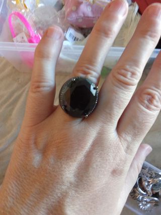 Anillo Plata Negro Grande