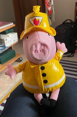 Pupazzo peluche Peppa Pig George pompiere 25 cm