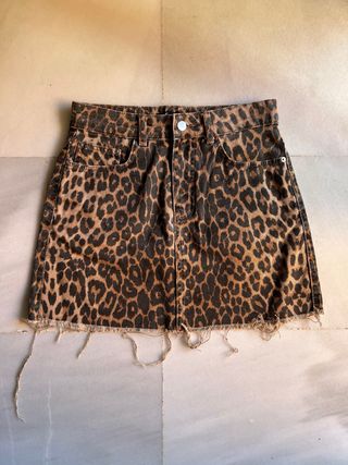 Minifalda Zara Estampado Leopardo