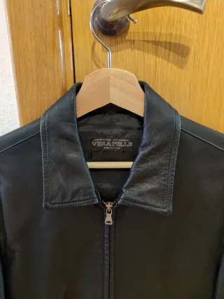 Chaqueta Vintage Vera Pelle Negra Hombre