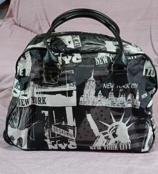 Bolsa de viaje New York con estampado y ruedas 