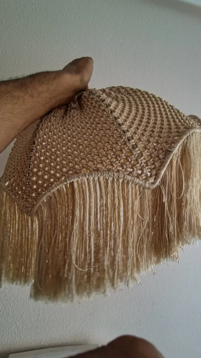 Lámpara de macramé con flecos las 3 por 30 euros