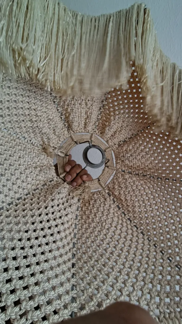 Lámpara de macramé con flecos las 3 por 30 euros