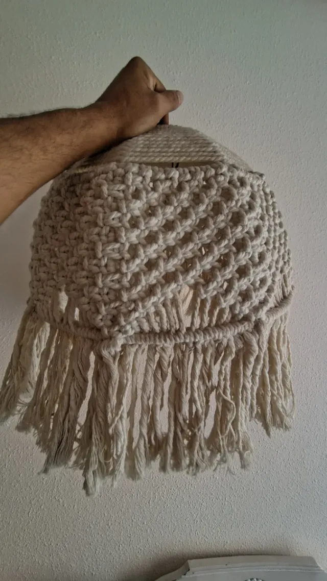 Lámpara de macramé con flecos las 3 por 30 euros