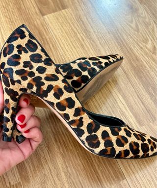 Zapatos tacón animal print cuero y pelo