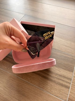 Occhiali Miu Miu Mascherina Oro Rosa
