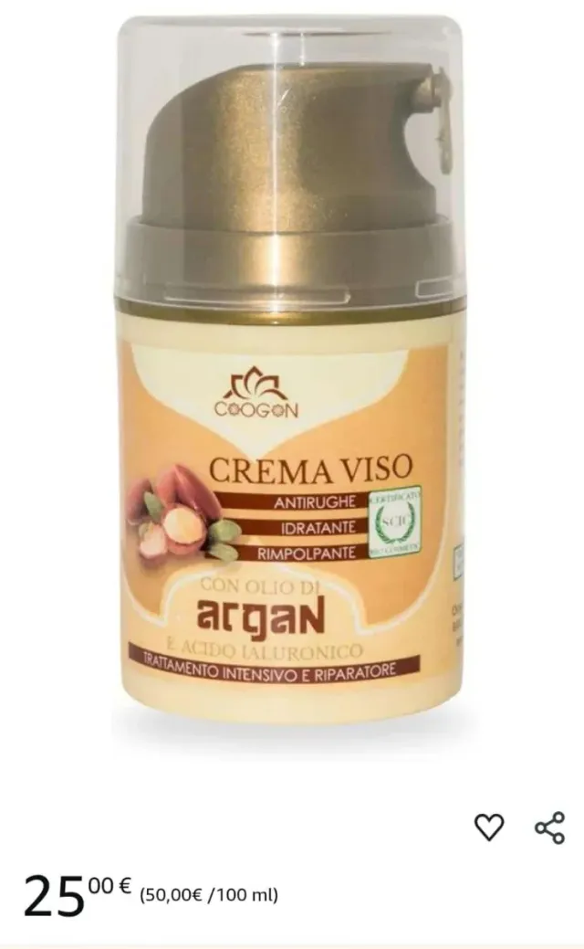 Crema Viso Argan e Acido Ialuronico Chogan