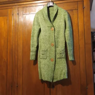 Cardigan lungo verde