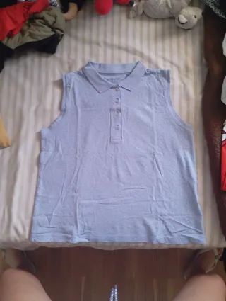 Polo sin mangas azul Talla L