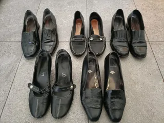 Lote 5 pares zapatos piel Talla 38