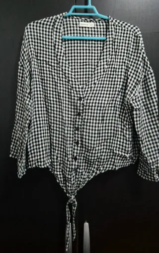 Camisa Brownie cuadros manga 3/4 talla S