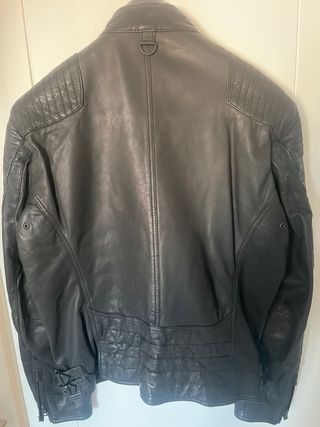 Cazadora Cuero Negra Mango Talla XL
