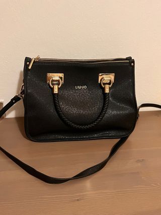 Borsa Liu Jo nera pelle lavorata capiente
