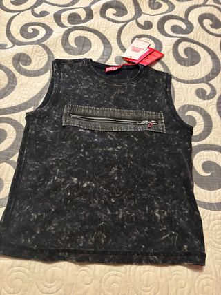 Camiseta sin mangas Diesel efecto desgastado