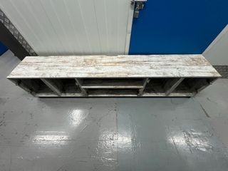 Mueble TV madera blanco y marrón