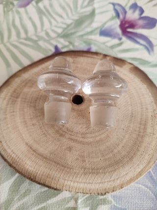 Confezione da 2 tappi in vetro vintage