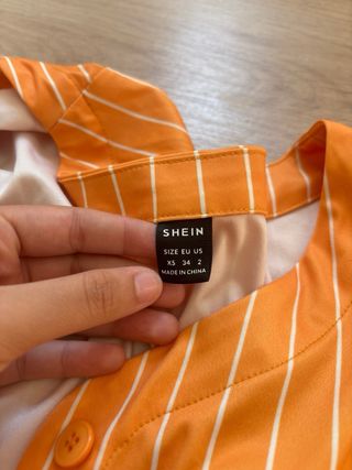 Camiseta de béisbol naranja Shein