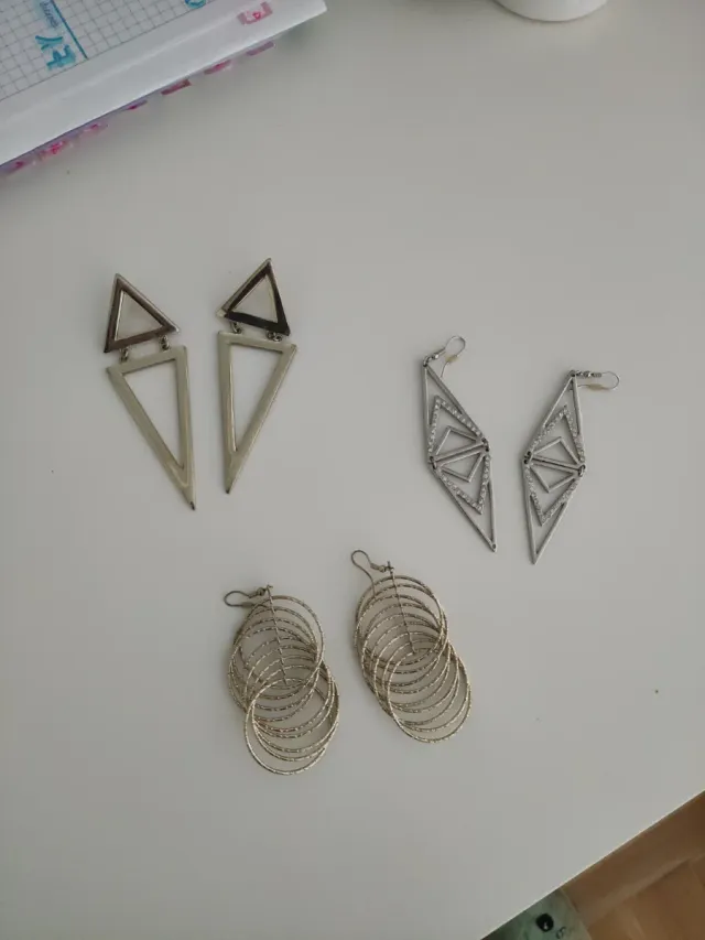 Lote de 3 pares de pendientes