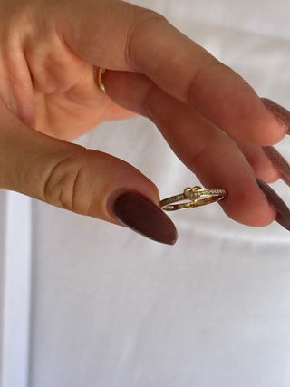 Anillo oro corazón con circonitas, (Talla 14)