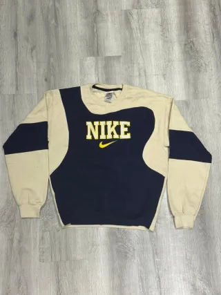Sudadera Nike Rework Vintage y2k Beige/Azul