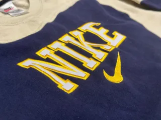 Sudadera Nike Rework Vintage y2k Beige/Azul