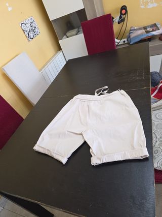 Bermudas beige cintura alta