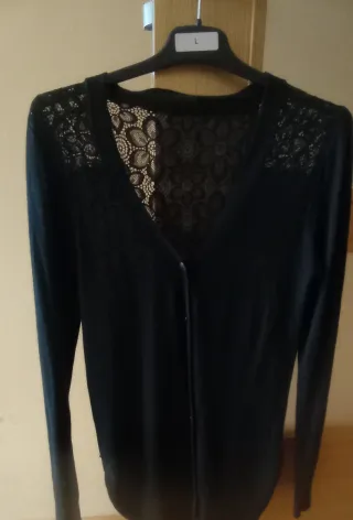 Chaqueta negra encaje talla L