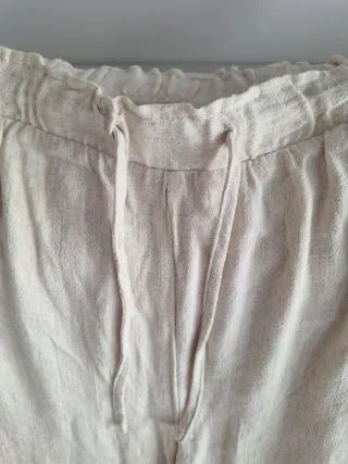 Pantalón Only Carmakoma Lino Beige Talla 48