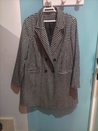 Abrigo de vestir cuadros mujer Primark Talla M