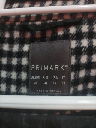 Abrigo de vestir cuadros mujer Primark Talla M