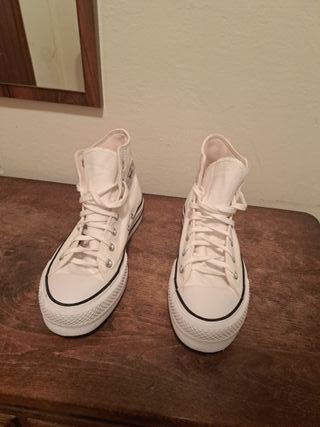 Converse plataforma blancas talla 37.5