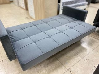 SOFA CAMA NUEVO TELA SUAVE TERCIOPELO GRIS OFERTA