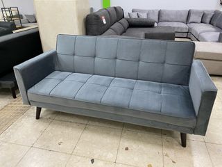SOFA CAMA NUEVO TELA SUAVE TERCIOPELO GRIS OFERTA