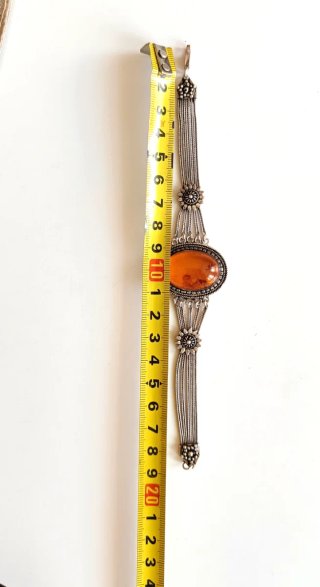 Pulsera Vintage Plata y Ámbar
