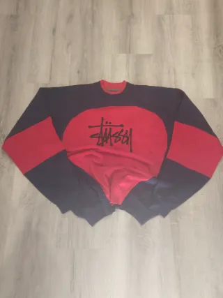 Sudadera Vintage Stussy Reworked Azul/Rojo
