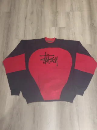 Sudadera Vintage Stussy Reworked Azul/Rojo