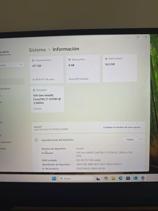 PORTÁTIL GAMING ASUS TUF 15 i7 144Hz RTX 3070 