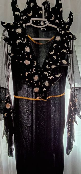Disfraz Bruja Luna y Estrellas con sombrero
