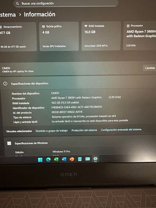 PORTÁTIL GAMING HP OMEN D16 RYZEN 7 144 Hz RTX