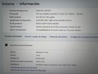 Portátil Dell 7320 i5 16GB RAM Pantalla Táctil