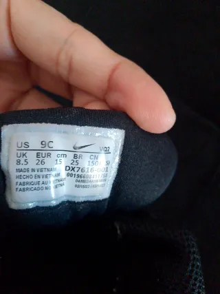 Zapatillas Nike Niña Negras Talla,15cm