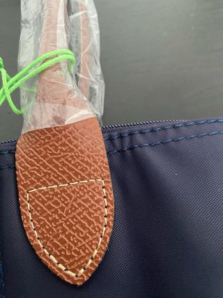 Bolso Longchamp Azul Marino con Detalles Marrones