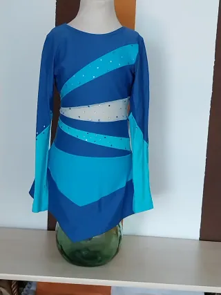 Maillot patinaje/baile azul y turquesa